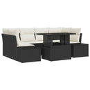Havesofa Sæt med pude 7 pcs Sort og Cream