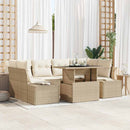 Havesofa Sæt med pude 7 pcs Beige og creme