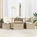 Havesofa Sæt med pude 7 pcs Beige og creme