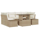Havesofa Sæt med pude 7 pcs Beige og creme