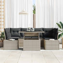 Havesofa Sæt med pude 7 pcs Lysegrå og mørkegrå