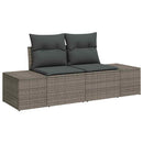 Havesofa Sæt 8 pcs Grå Poly Rattan og pulverlakeret stål