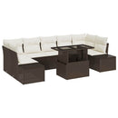 Havesofa Sæt med pude 8 pcs Brun og Creme