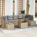 Havesofa Sæt med pude 8 pcs Beige og lys grå