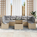 Havesofa Sæt med pude 8 pcs Beige og lys grå