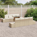 Havesofa Sæt med pude med opbevaring 9 pcs Beige og creme