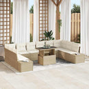 Havesofa Sæt 11 stk. Beige polyrattan