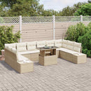 Havesofa Sæt 11 stk. Beige polyrattan