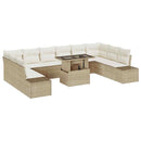 Havesofa Sæt 11 stk. Beige polyrattan