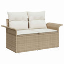 Havesofa Sæt 9 stk. Beige Poly rattan