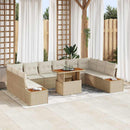 Havesofa Sæt 11 stk. Beige Poly rattan