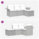 Havesofa Sæt 4 stk. Grå polyrattan