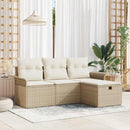 Havesofa Sæt 4 stk. Beige og creme polyrattan