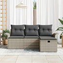 Havesofa Sæt 4 stk. Lysegrå polyrattan