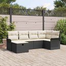 Havesofa Sæt 6 stk. Sort og Cream polyrattan