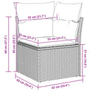 Havesofa Sæt med pude 6 pcs Brun og Rød polyrattan