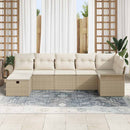 Havesofa Sæt med pude 7 pcs Beige og creme polyrattan