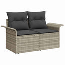 Havesofa Sæt 7 stk. Lysegrå polyrattan