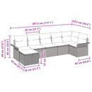 Havesofa Sæt med pude 7 pcs Grå og Marineblå polyrattan