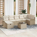 Havesofa Sæt med pude 8 pcs Beige og creme polyrattan