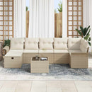 Havesofa Sæt med pude 8 pcs Beige og creme polyrattan