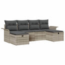 Havesofa Sæt 6 stk. Lysegrå polyrattan