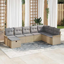 Havesofa Sæt 8 stk. Beige og lys grå polyrattan