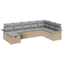 Havesofa Sæt 8 stk. Beige og lys grå polyrattan