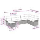 Havesofa Sæt med pude med opbevaring 8 pcs Sort polyrattan