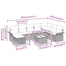 Havesofa Sæt med pude 9 pcs Beige og creme polyrattan