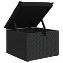 Havesofa Sæt med pude med opbevaring 9 pcs Sort polyrattan