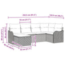 Havesofa Sæt med pude med opbevaring 6 pcs Sort Poly rattan