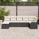 Sofa Sæt med pude med opbevaring Sort og Cream polyrattan