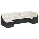 Sofa Sæt med pude med opbevaring Sort og Cream polyrattan