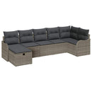 Sofa Sæt med pude med opbevaring 7 pcs Grå polyrattan