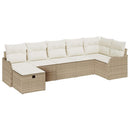 Sofa Sæt med pude med opbevaring Beige og creme polyrattan