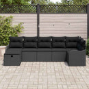 Sofa Sæt med pude med opbevaring 7 pcs Sort polyrattan