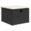 Sofa Sæt med pude med opbevaring 8 pcs Sort og Cream polyrattan