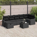 Sofa Sæt med pude med opbevaring 8 pcs Sort polyrattan
