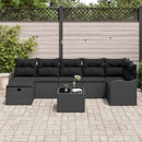 Sofa Sæt med pude med opbevaring 8 pcs Sort polyrattan