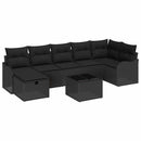 Sofa Sæt med pude med opbevaring 8 pcs Sort polyrattan