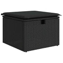 Sofa Sæt med pude med opbevaring 8 pcs Sort polyrattan