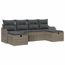 Sofa Sæt med pude med opbevaring 6 pcs Grå polyrattan