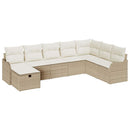 Sofa Sæt med pude 8 pcs Beige og creme polyrattan