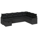Sofa Sæt med pude med opbevaring Sort polyrattan