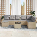 Sofa Sæt 9 stk. 8-Antal sæder Beige og lys grå polyrattan