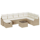 Sofa Sæt med pude 9 pcs Beige og creme polyrattan