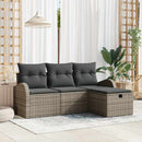 Sofa Sæt med pude med opbevaring 4 pcs Grå polyrattan