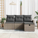Sofa Sæt med pude med opbevaring 4 pcs Grå polyrattan