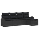 Sofa Sæt med pude med opbevaring Sort polyrattan